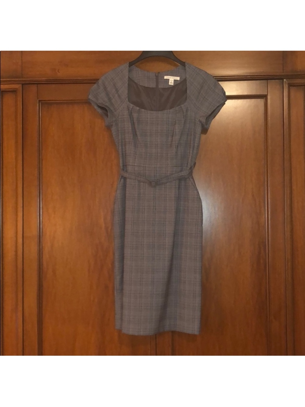Banana Republic Plaid Belted Midi Dress
